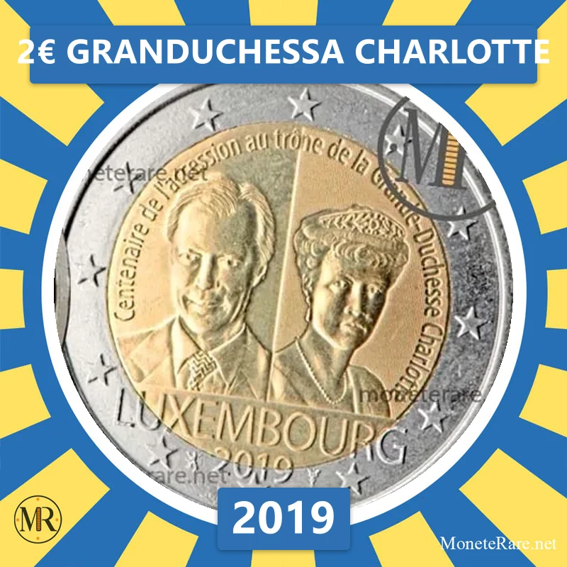 2€ Granduchessa Charlotte 2019 Lussemburgo (foto moneta)