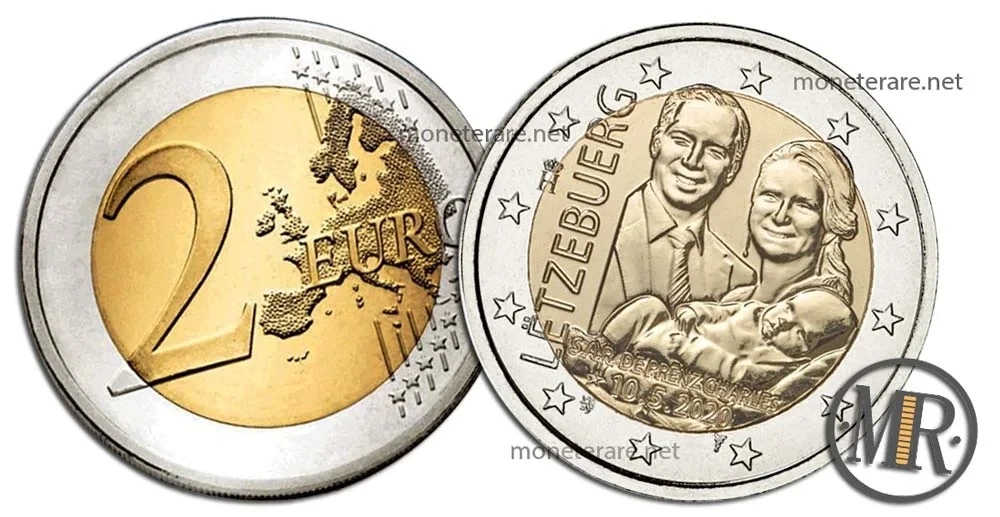 2 Euro Commemorativi Lussemburgo 2020 Principe ereditario Charles (Luxembourg - Letzebuerg)