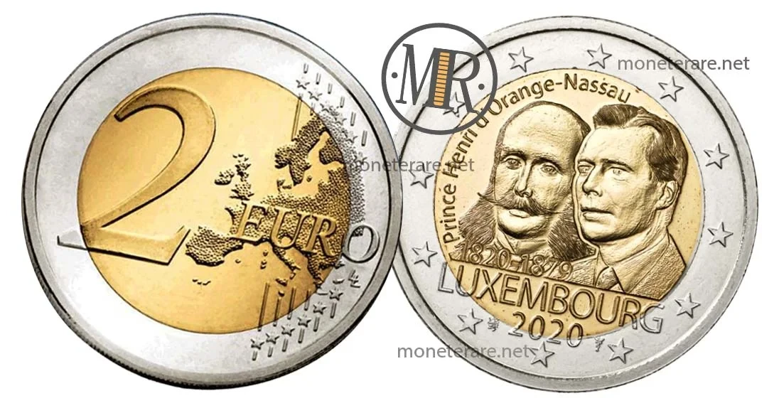 2 Euro Commemorative Lussemburgo 2020 200 Anni Principe Hanri