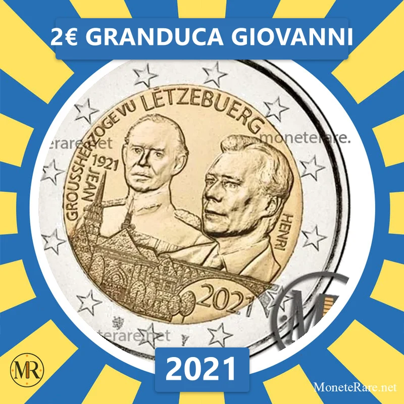 2€ Granduca Giovanni 2021 Lussemburgo (foto moneta)