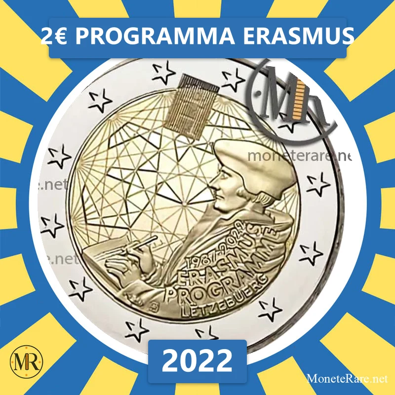 2€ Programma Erasmus 2022 Lussemburgo (foto moneta)