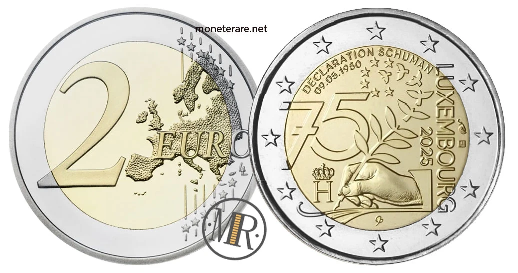 2 Euro Commemorativi Estonia 2025 – Dichiarazione Schuman