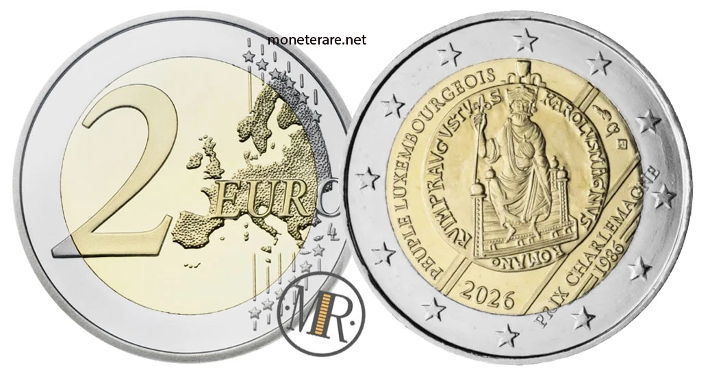 2 Euro Commemorativi Estonia 2026 – Premio Carlomagno al popolo lussemburghese