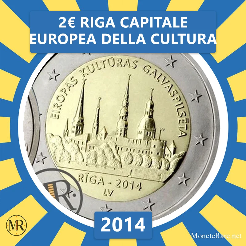 2€ Riga Capitale Europea della Cultura 2014 Lettonia (foto moneta)
