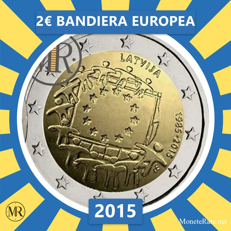 2€ Bandiera Europea 2015 Lettonia (foto moneta)