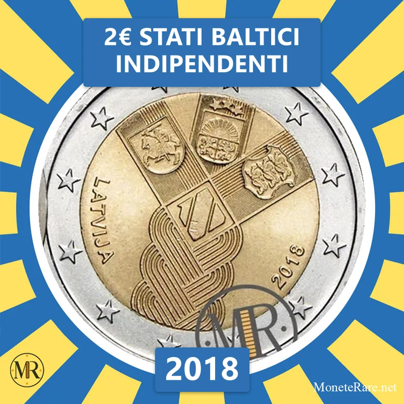 2€ Stati Baltici Indipendenti 2018 Lettonia (foto moneta)