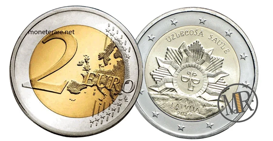 2 Euro Lettonia Commemorativi 2019 - Il sole nascente