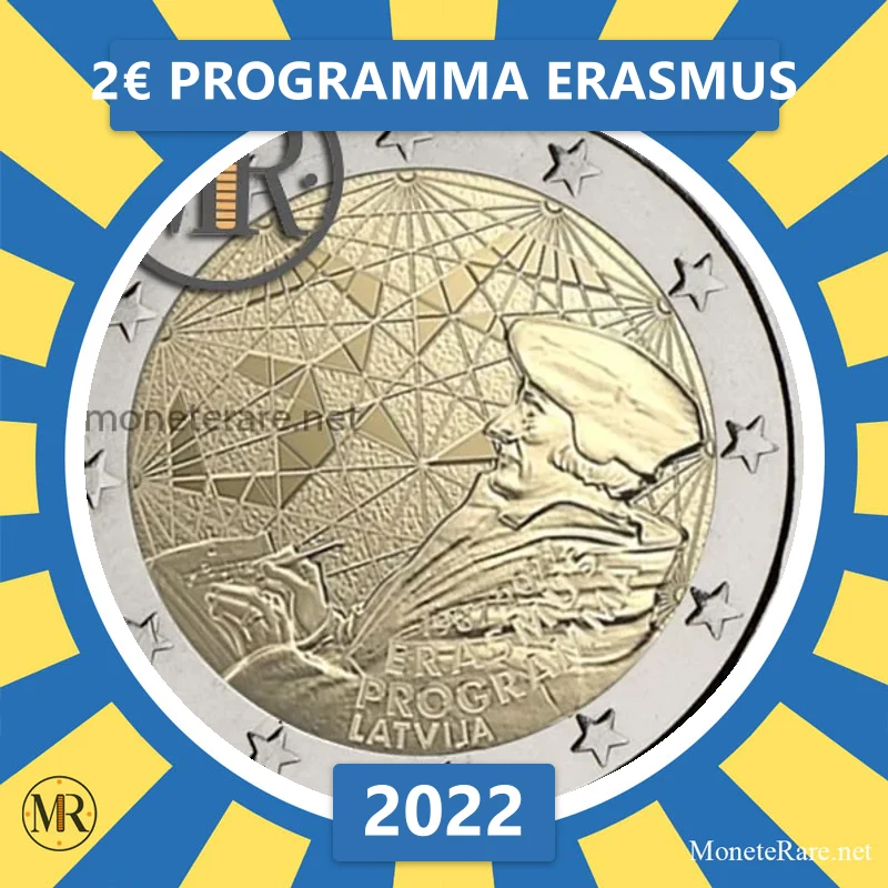 2€ Programma Erasmus 2022 Lettonia (foto moneta)