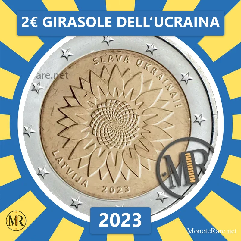 2€ Girasole dell’Ucraina 2023 Lettonia (foto moneta)