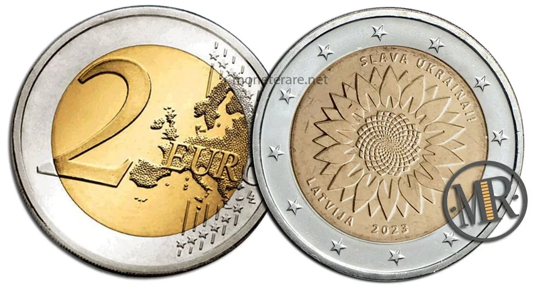 2 Euro Commemorativi Lettonia 2023 Girasole per l