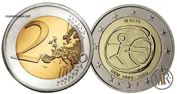 2 Euro Commemorativi Malta 2009 10° anniversario dell