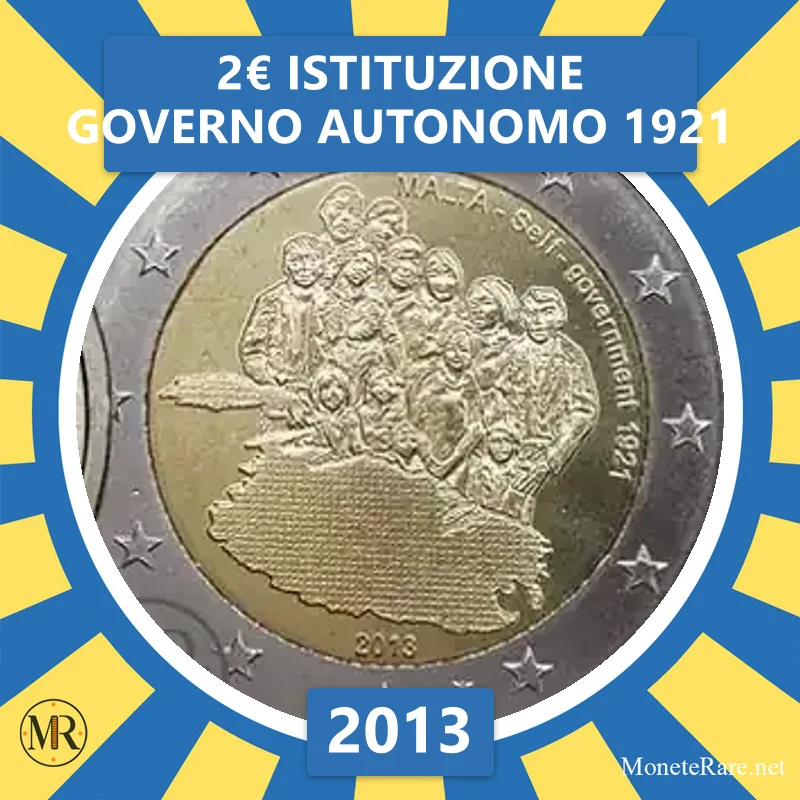 2€ Istituzione Governo Autonomo 1921 2013 Malta (foto moneta)