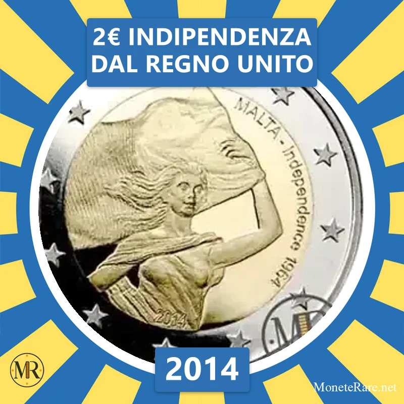 2€ Indipendenza dal Regno Unito 2014 Malta (foto moneta)