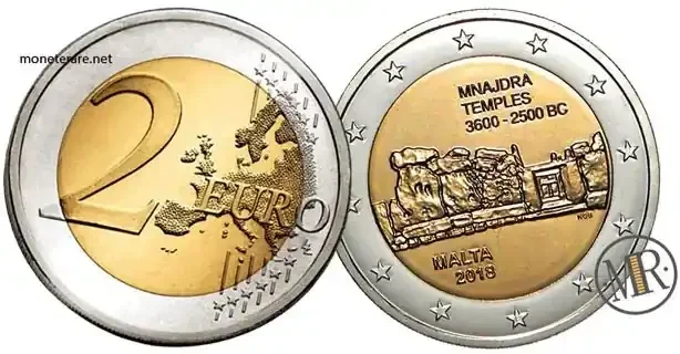 2 Euro Commemorativi Malta 2018 Templi di Mnajdra