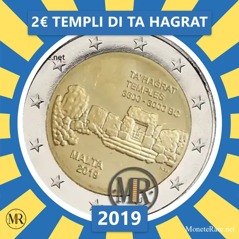 2€ Templi di Ta Hagrat 2019 Malta (foto moneta)