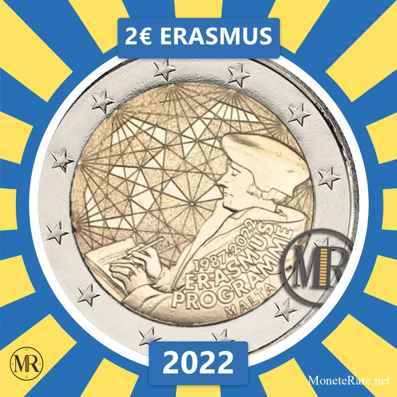 2€ Erasmus 2022 Malta (foto moneta)