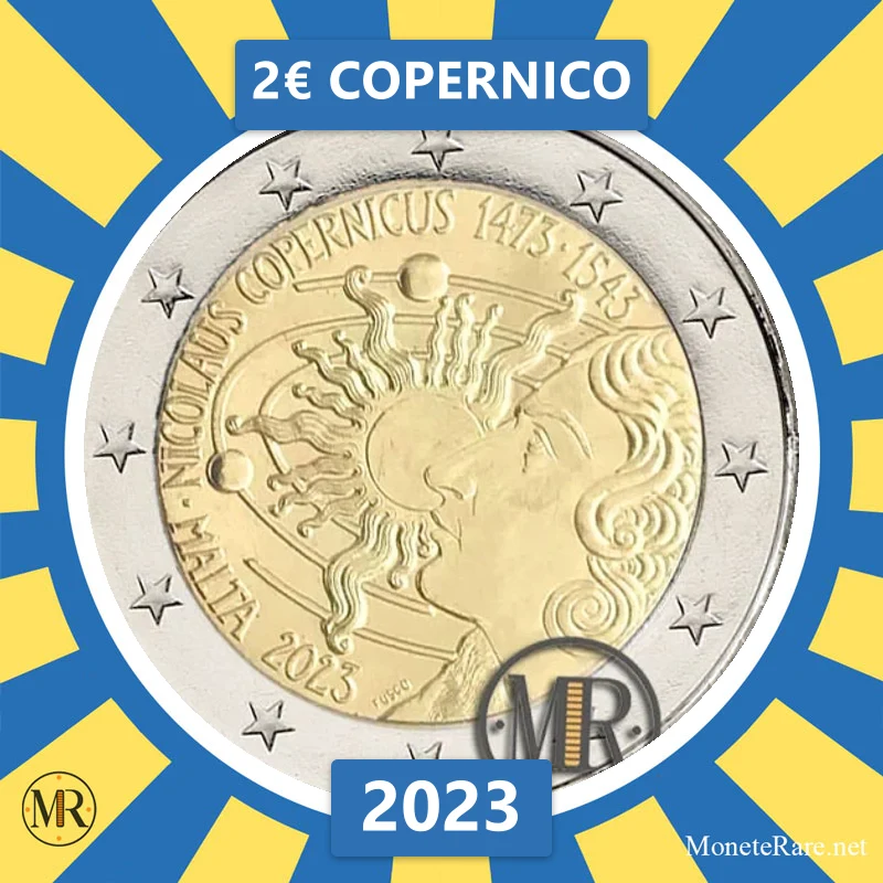 2€ Copernico 2023 Malta (foto moneta)