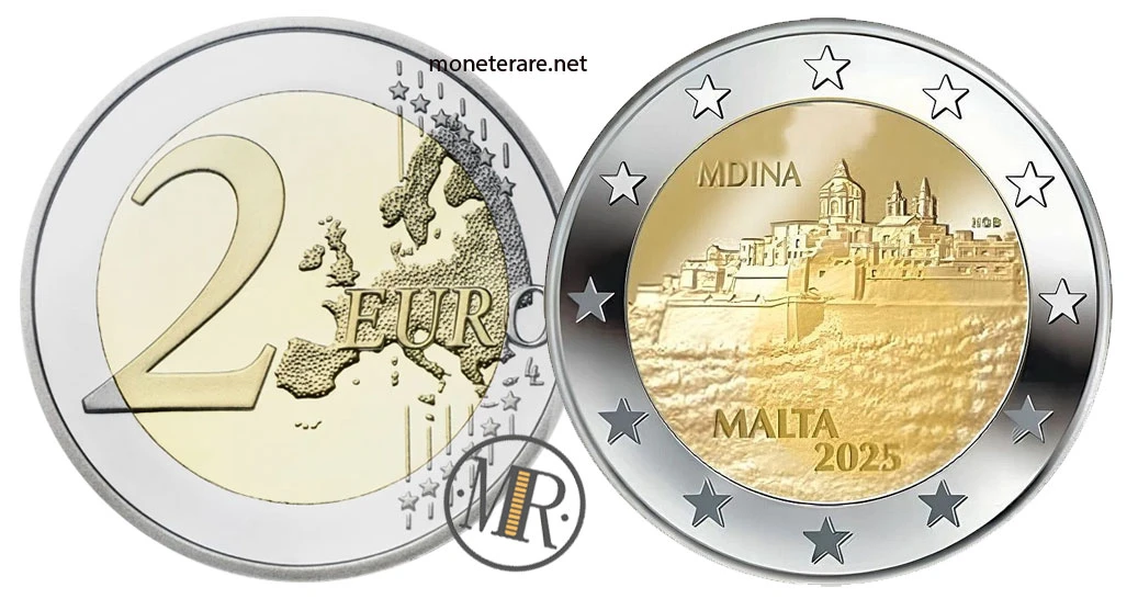 2 Euro Commemorativi Malta 2025 – Mdina