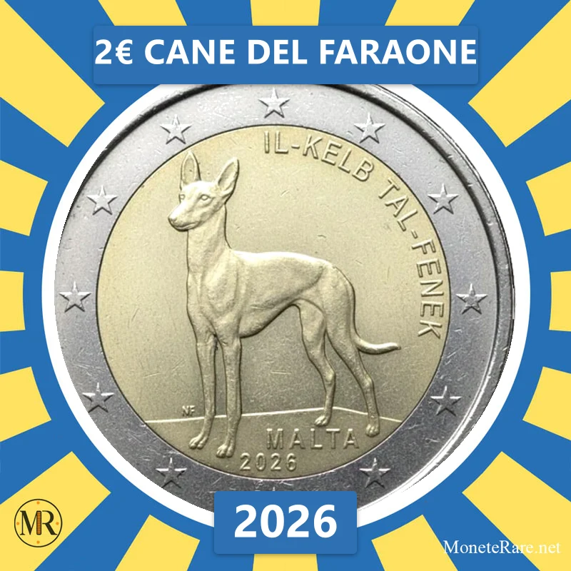 2€ Cane del faraone 2026 Malta (foto moneta)