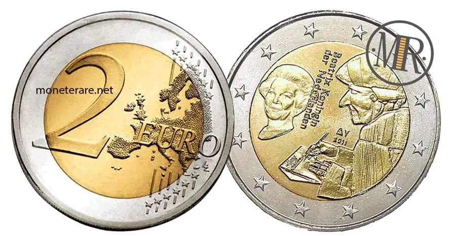 2 Euro Commemorativi Olanda 2011 Elogio della Follia