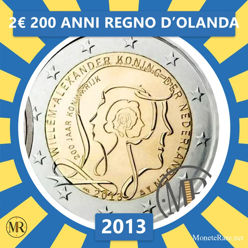 2€ 200 anni Regno d’Olanda 2013 Estonia (foto moneta)