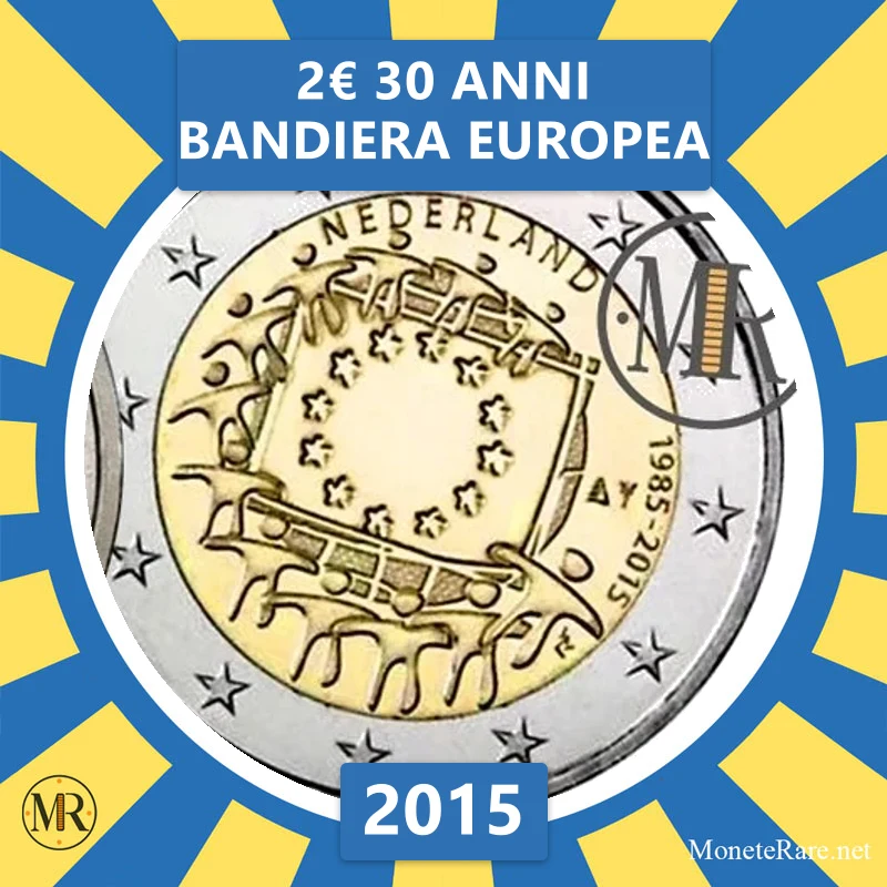 2€ 30 Anni Bandiera Europea 2015 Estonia (foto moneta)