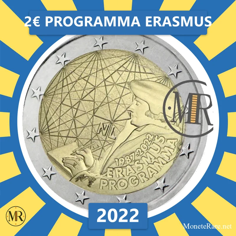 2€ Programma Erasmus 2022 Estonia (foto moneta)