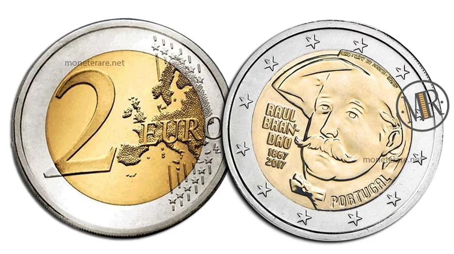2 Euro Commemorativi Portogallo 2017 Raul Brandão
