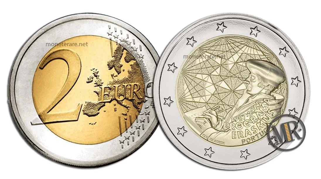 2 Euro Commemorativi Portogallo 2022 Programma Erasmus