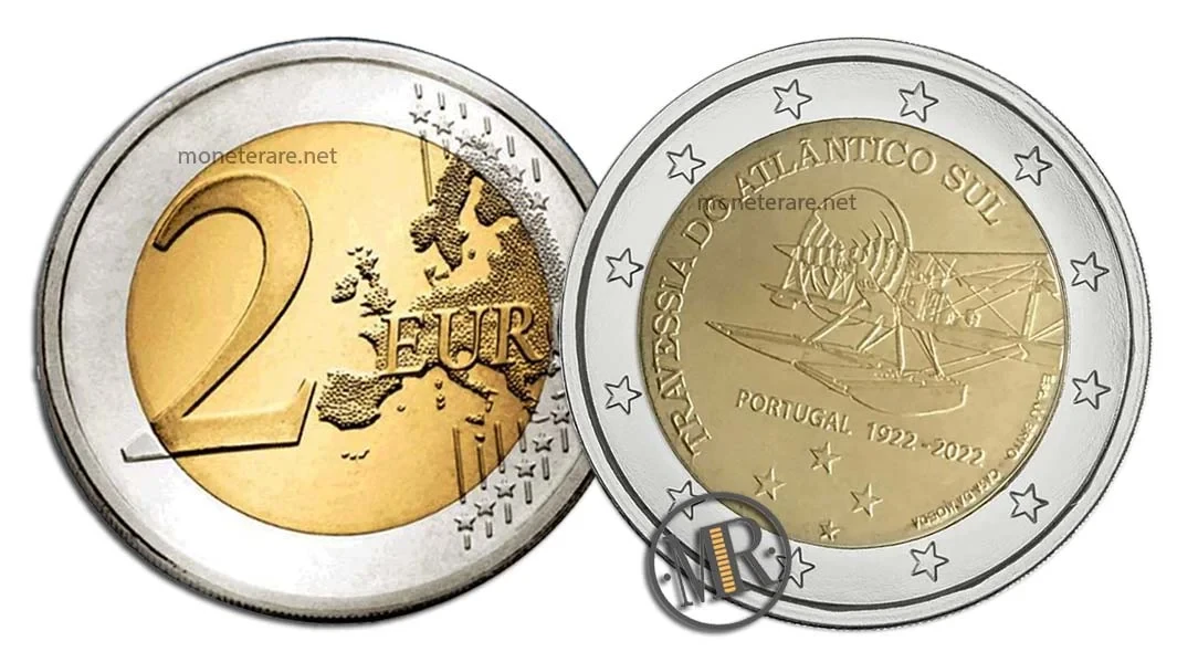 2 Euro Commemorativi Portogallo 2022 Trasvolata dell