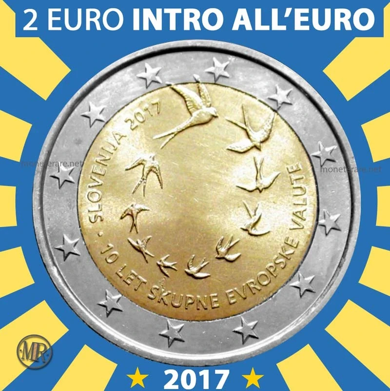 2€ 10 Anni dell’introduzione dell’Euro in S 2017 Slovenia (foto moneta)