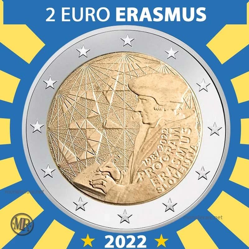 2€ 2 Euro Slovenia 2022 Erasmus 2022 Slovenia (foto moneta)