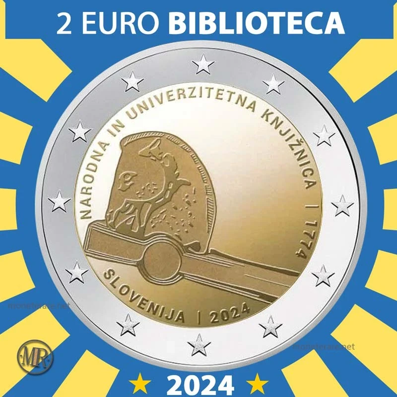 2€ Biblioteca Nazionale e Universitaria 2024 Slovenia (foto moneta)