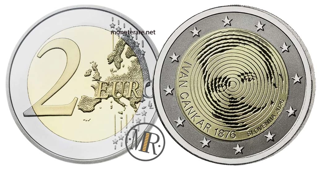 2 Euro Commemorativi Slovenia 2026 – 150° anniv. nascita Ivan Cankar