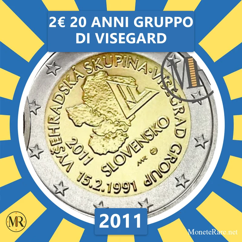 2€ 20 Anni Gruppo di Visegard 2011 Slovacchia (foto moneta)
