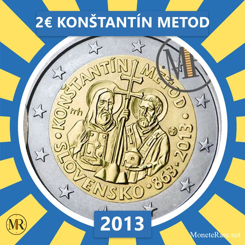 2€ KONŠTANTÍN METOD 2013 Slovacchia (foto moneta)
