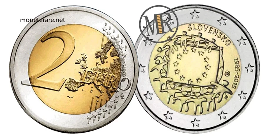 2 Euro Commemorativi Slovacchia 2015 Bandiera Europea
