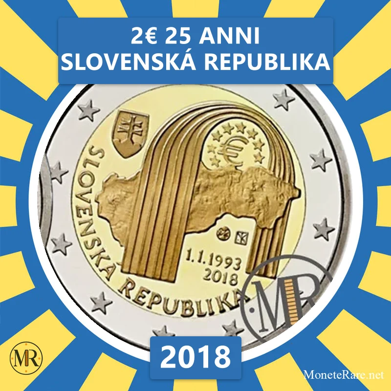 2€ 25 Anni SLOVENSKÁ REPUBLIKA 2018 Slovacchia (foto moneta)