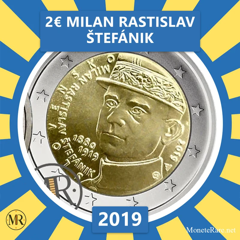 2€ Milan Rastislav Štefánik 2019 Slovacchia (foto moneta)