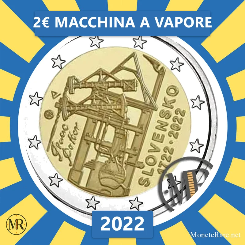 2€ Macchina a Vapore 2022 Slovacchia (foto moneta)