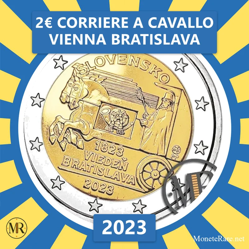 2€ Corriere a Cavallo Vienna Bratislava 2023 Slovacchia (foto moneta)