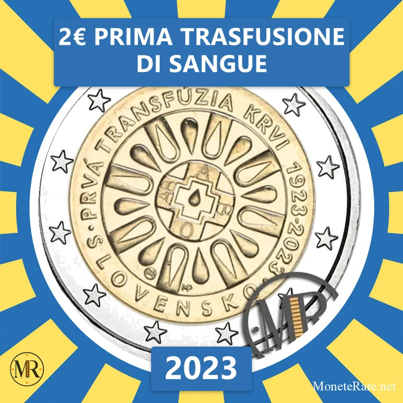 2€ Prima Trasfusione di Sangue 2023 Slovacchia (foto moneta)