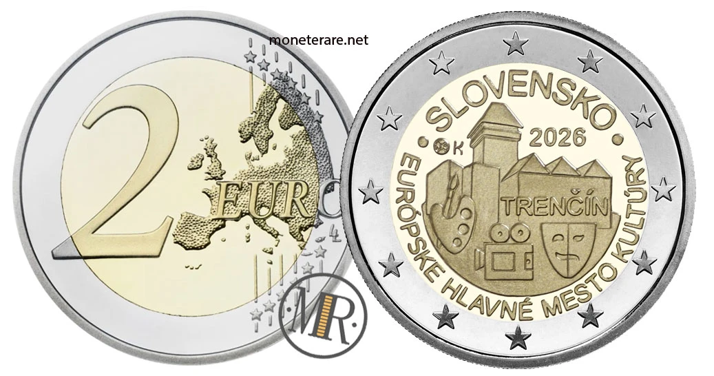 2 Euro Commemorativi Slovacchia 2026 – Trenčín capitale europea della cultura