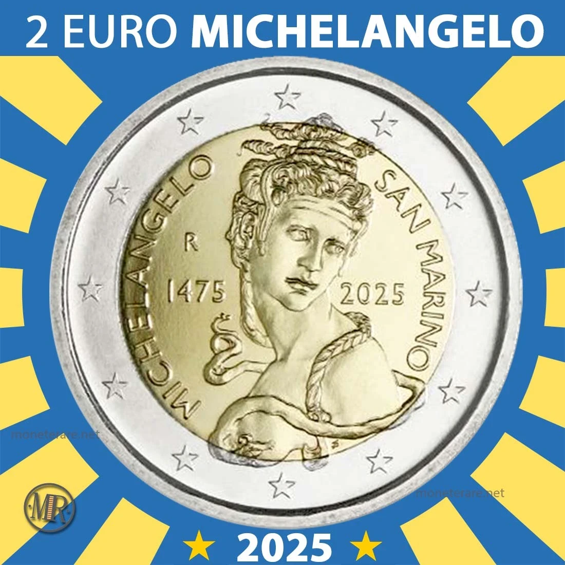 2€ Michelangelo Buonarroti 2025 Estonia (foto moneta)
