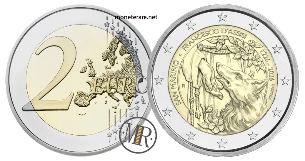 2 Euro Commemorativi San Marino 2026 – San Francesco d'Assisi