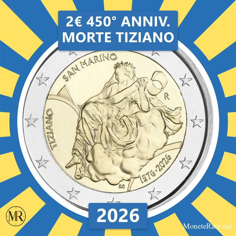 2€ 450° anniv. morte Tiziano 2026 Estonia (foto moneta)