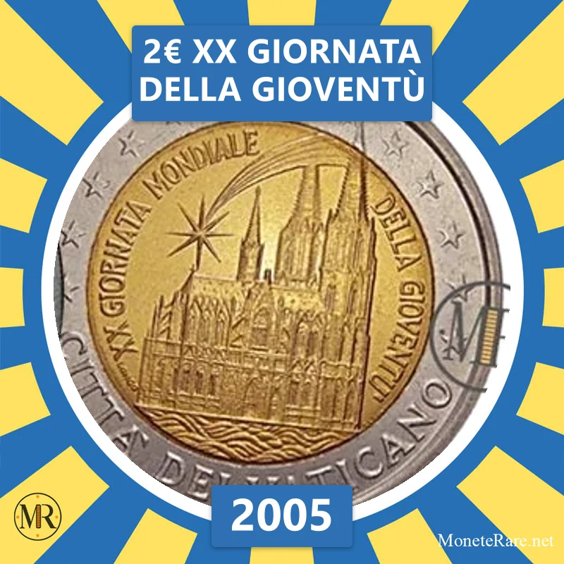 2€ XX Giornata della Gioventù 2005 Vaticano (foto moneta)