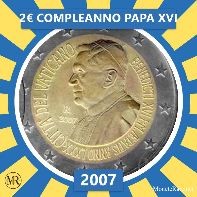 2€ Compleanno Papa XVI 2007 Vaticano (foto moneta)