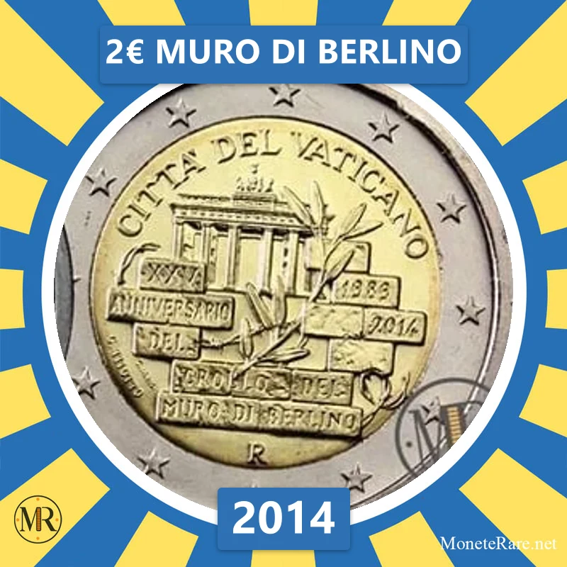 2€ Muro di Berlino 2014 Vaticano (foto moneta)