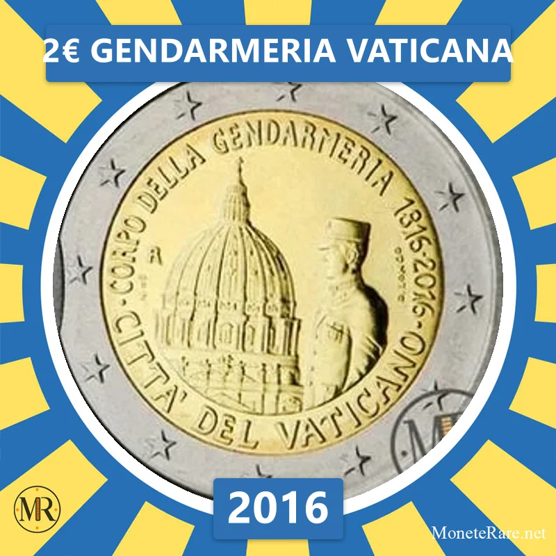 2€ Gendarmeria Vaticana 2016 Vaticano 2€ Gendarmeria Vaticana 2016 Vaticano (foto moneta)